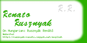 renato rusznyak business card
